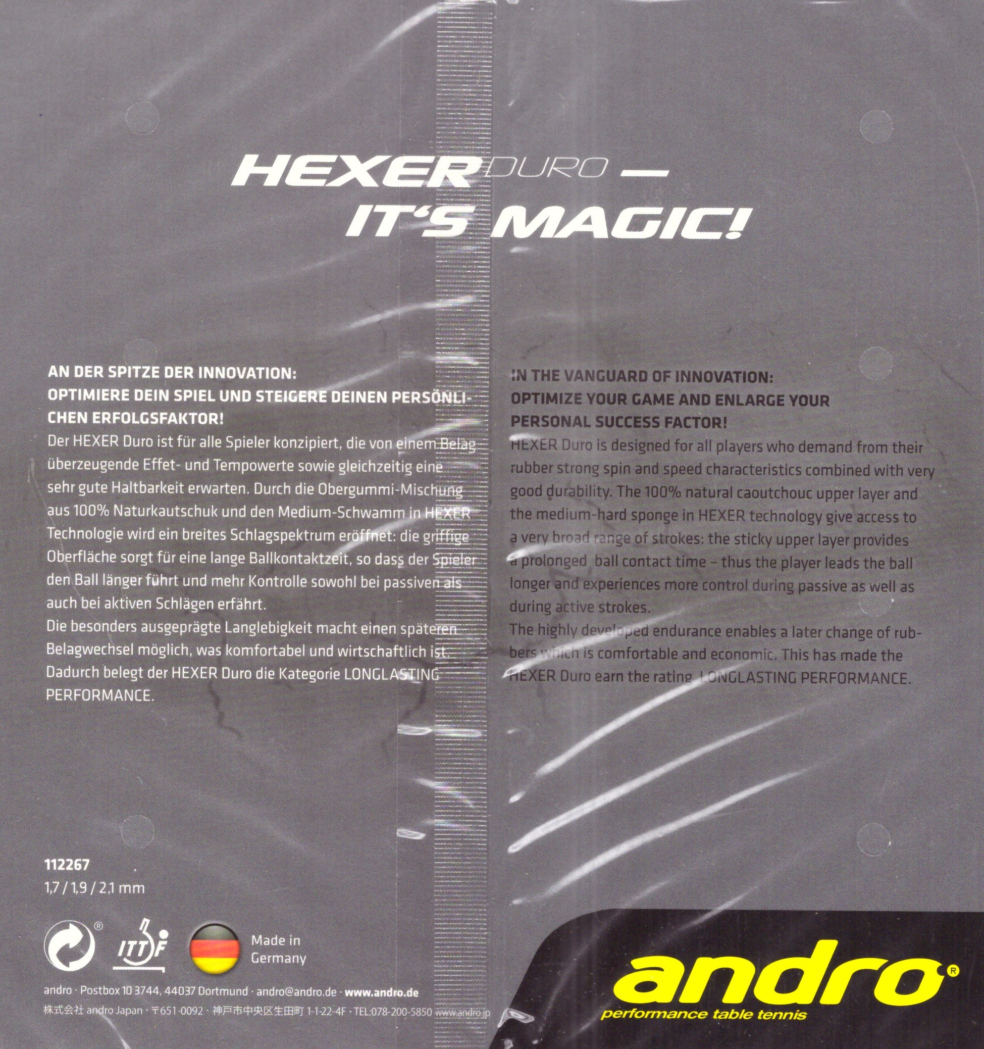 Andro Hexer Duro 2,1mm rot NEU/OVP 