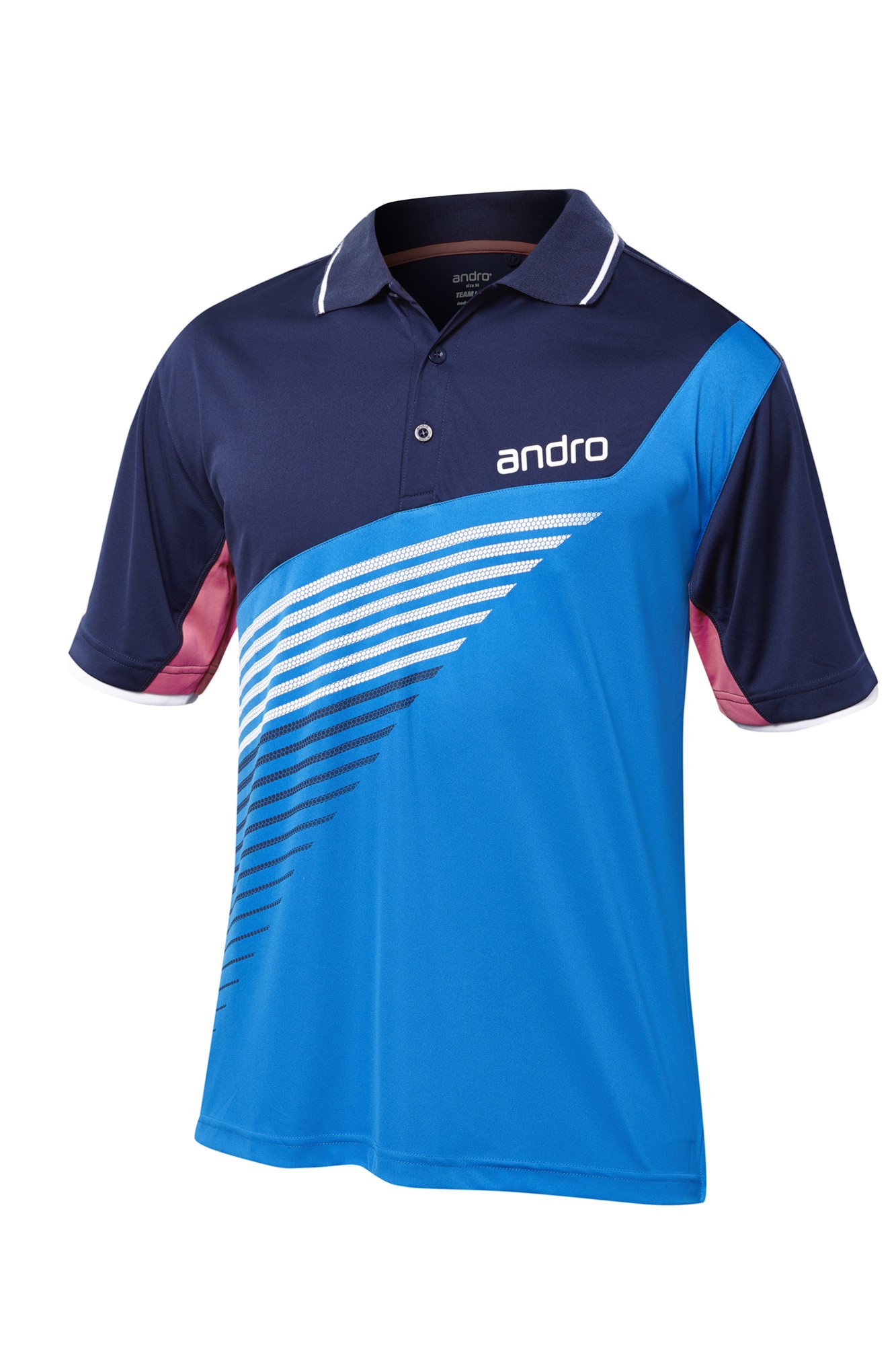 Andro Shirt Harris Cotton blue/navy | Tabletennis11.com (TT11)