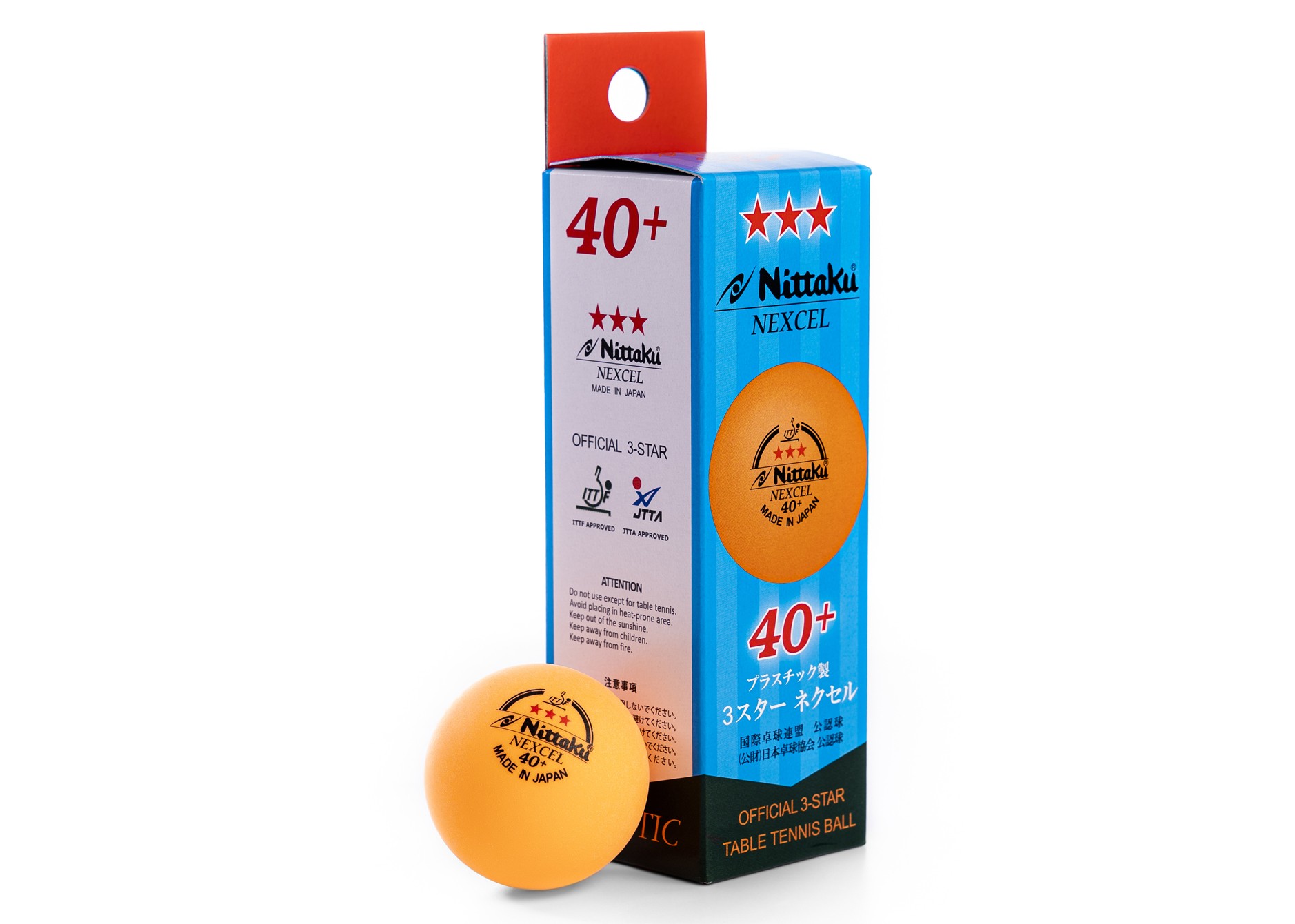 FREE Shipping! 12 Balls Nittaku Nexcel 3 Star 40 Orange Table Tennis Balls 