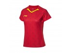 View Table Tennis Clothing Li-Ning Women's T-Shirt AAYQ044-3 red