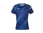 View Table Tennis Clothing Li-Ning Women's T-Shirt National Team AAYR182-2 deep blue