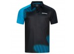 View Table Tennis Clothing DONIC Shirt Caliber black/cyan
