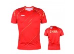 View Table Tennis Clothing Li-Ning T-Shirt National Team AAYR181-1 red China