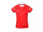 View Table Tennis Clothing Li-Ning Women's T-Shirt National Team AAYR182-1 red