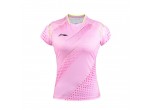 View Table Tennis Clothing Li-Ning Women's T-Shirt National Team AAYR182-3 pink