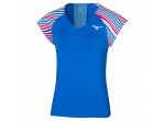 View Table Tennis Clothing Mizuno T-shirt Printed Tee Lady's 62GA2800 peace blue