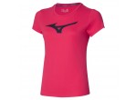 View Table Tennis Clothing Mizuno T-shirt RB Logo Tee Lady's K2GA1803 rose red