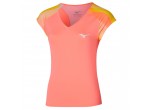 View Table Tennis Clothing Mizuno T-shirt Release Printed Lady 62GAA700 candy coral