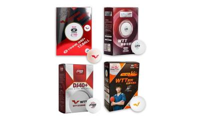 Four Different 3-Star 40+ Balls Used on the World Table Tennis (WTT) Tour 